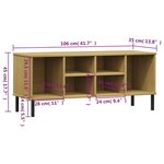vidaXL Étagère à chaussures pieds en métal Brun 106x35x45 cm Bois OSLO