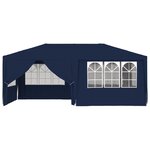 vidaXL Tente de réception avec parois latérales 4x6 m Bleu 90 g/m²
