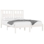 vidaXL Cadre de lit sans matelas blanc bois massif