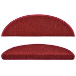 vidaXL Tapis d'escalier 10 pièces 56 x 17 x 3 cm Rouge Demi-rond