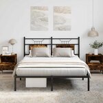 vidaXL Cadre de lit sans matelas chêne fumé 140x190 cm bois ingénierie