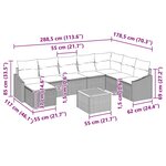 vidaXL Ensemble de canapé de jardin 9 Pièces Noir et blanc