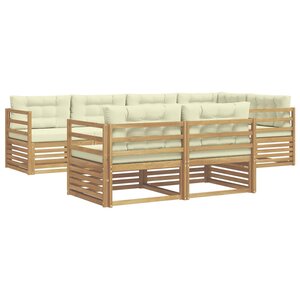 vidaXL Ensemble de canapés d'extérieur 7 pc Blanc et crème Polyester