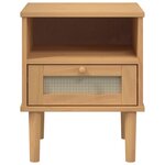 vidaXL Table de chevet SENJA aspect de rotin marron bois de pin massif