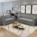 vidaXL Ensemble de canapés deux pièces Tissu Gris clair