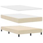 vidaXL Lit boxspring avec matelas Crème 120 x 190 cm tissu