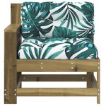 vidaXL Canapé de jardin accoudoir avec coussin bois de pin imprégné