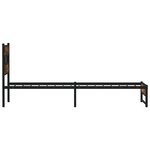 vidaXL Cadre de lit en métal sans matelas chêne fumé 107x203 cm
