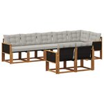vidaXL Ensemble de canapés d'extérieur 8 pc Naturel et gris clair
