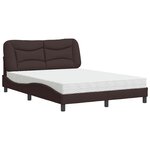 vidaXL Lit avec matelas Hvar marron foncé 140x190 cm tissu