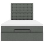vidaXL Cadre de lit ottoman avec matelas gris foncé 120x200cm tissu