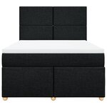 vidaXL Sommier à lattes de lit avec matelas Noir 160x200 cm Tissu