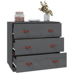 vidaXL Buffet Gris 80x40x75 cm Bois massif de pin
