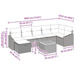 vidaXL Ensemble de canapé de jardin avec coussin 8 Pièces Gris Poly rotin