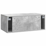 vidaXL Meuble TV mural Gris béton 78 5 x 41 x 30 cm Bois d'ingénierie