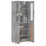 vidaXL Buffet haut Gris béton 69 5x34x180 cm Bois d'ingénierie