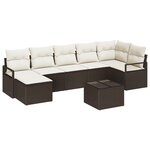 Ensemble de Canapés de Jardin vidaXL 7 pièces avec Coussins Gris Poly Rattan
