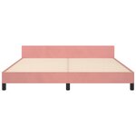 vidaXL Cadre de lit et tête de lit sans matelas rose 160x200cm velours
