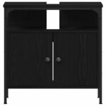 vidaXL Ensemble de mobilier de salle de bain avec stockage 2 Pièces Noir