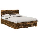 vidaXL Cadre de lit Chêne fumé 140 x 200 cm Bois d'ingénierie