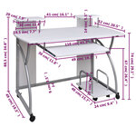 Bureau table poste de travail meuble d'ordinateur informatique étude d'ordinateur 110 x 52 x 88 5 cm bois d’ingénierie blanc 02_0023710
