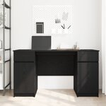 Bureau vidaXL Noir Chêne 140x49x76 cm Bois d'ingénierie
