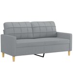 vidaXL Ensemble de canapés 2 Pièces coussins gris clair tissu