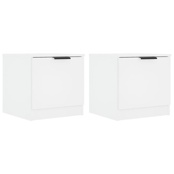 vidaXL Tables de chevet 2 Pièces Blanc 40x39x40 cm