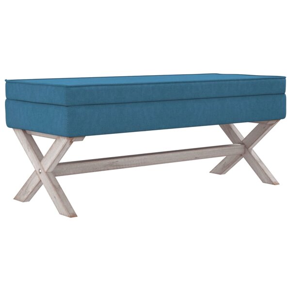 vidaXL Tabouret de rangement Bleu 110x45x49 cm Velours