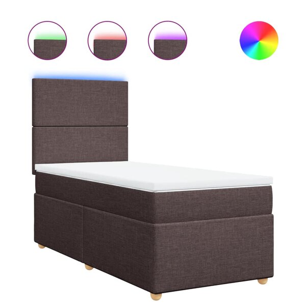 vidaXL Sommier à lattes de lit avec matelas Marron foncé 90x190 cm