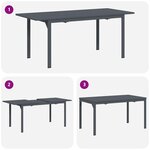 vidaXL Ensemble de salle à manger pour jardin 9 Pièces Anthracite Acier