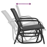 vidaXL Chaises oscillantes de jardin lot de 2 noir 61x76x87 cm