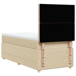 vidaXL Sommier à lattes de lit avec matelas Crème 100x200 cm Tissu