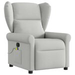 vidaXL Fauteuil de massage inclinable gris nuage tissu
