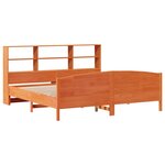 vidaXL Lit bibliothèque sans matelas cire marron 180x200 cm pin massif