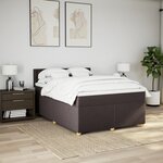 vidaXL Sommier à lattes de lit avec matelas Marron foncé 140x200 cm