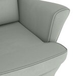 vidaXL Fauteuil à bascule à oreilles en velours gris clair bois massif