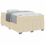 vidaXL Cadre de lit avec matelas Crème 120 x 200 cm tissu