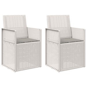 vidaXL Chaises de jardin salle à manger 2 pc Blanc et gris clair PP