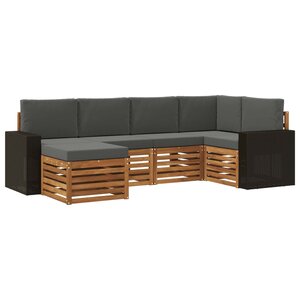 vidaXL Ensemble de canapé d'angle 6 Pièces Naturel et Anthracite