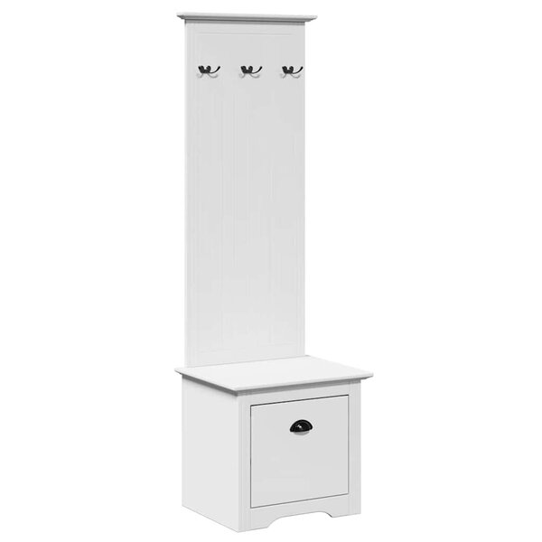 vidaXL Armoire de couloir avec crochets BODO blanc 50x40x157 cm