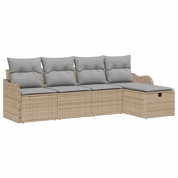 vidaXL Ensemble de canapé de jardin 5 Pièces beige et gris clair