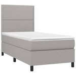 vidaXL Sommier à lattes de lit et matelas Gris clair 90x190 cm Tissu