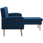 vidaXL Canapé en forme de L revêtement en tissu 186x136x79 cm bleu