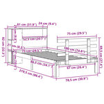 vidaXL Lit bibliothèque sans matelas cire marron 75x190 cm pin massif