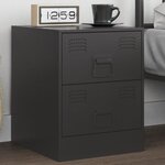 vidaXL Table de chevet noir 34 5x39x44 cm acier