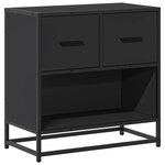 vidaXL Table de chevet noir 60x31x60 cm bois d'ingénierie et métal
