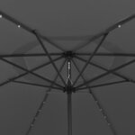 vidaXL Parasol de jardin avec lumières LED et mât en métal anthracite