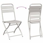 vidaXL Ensemble de Bistro Pliable 3 Pièces en Acier Beige de