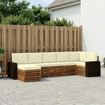 vidaXL Ensemble de canapé d'angle avec coussin 7 Pièces Naturel et Crème